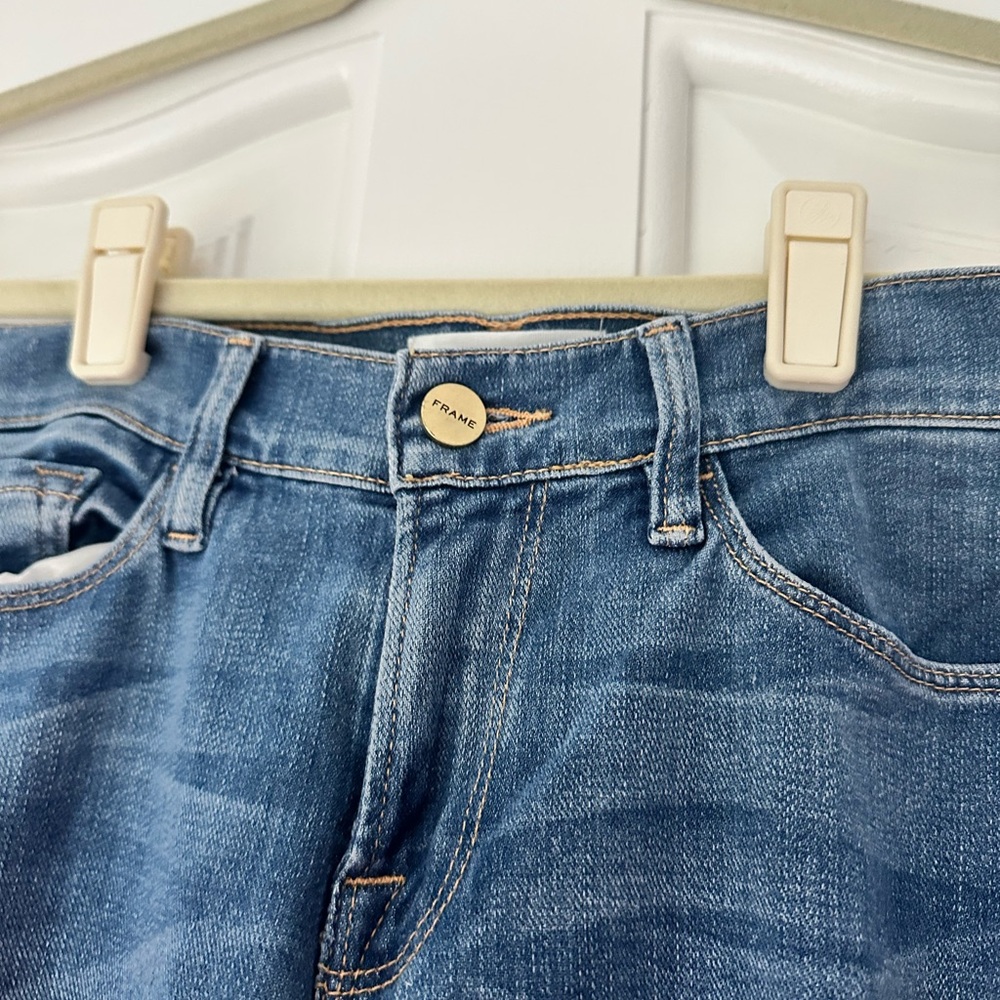 Frame Le Skinny de Jeanne Ripped Distressed Crop Jeans - Picture 4 of 7